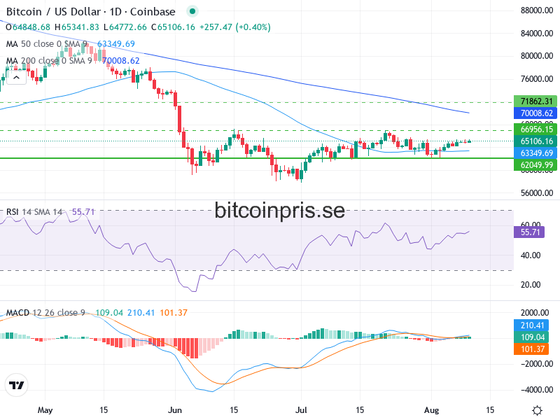 Bitcoin Teknisk Analys BTC/USD - 2026-08-10